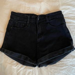 Black Denim Shorts